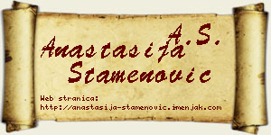 Anastasija Stamenović vizit kartica